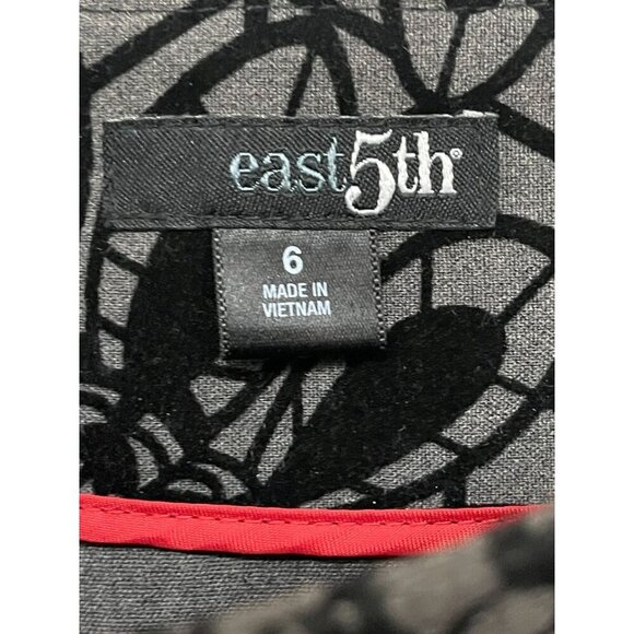 East 5th Velvet Burnout Floral design A-Line Skirt Ruffle Hem Gray/Black Size 6 - Picture 5 of 7
